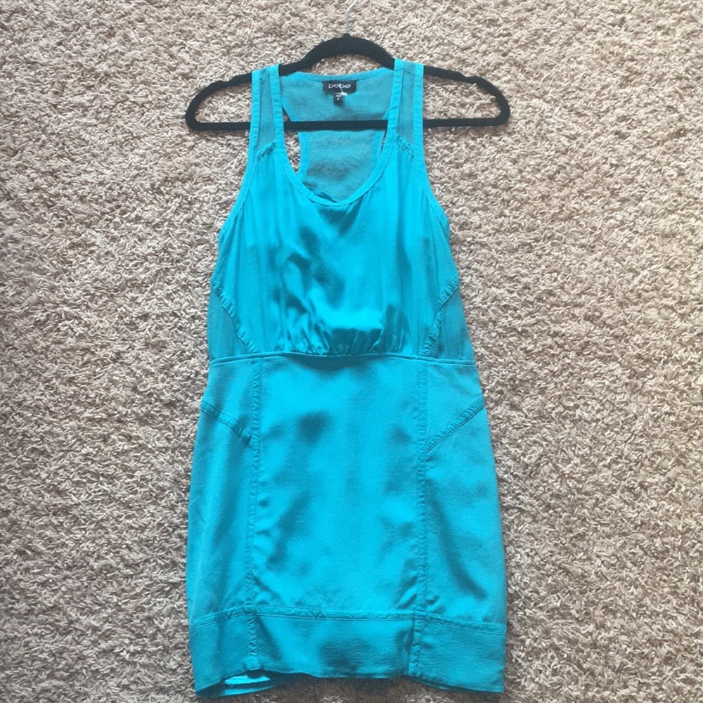 Bebe turquoise silk dress sz. S